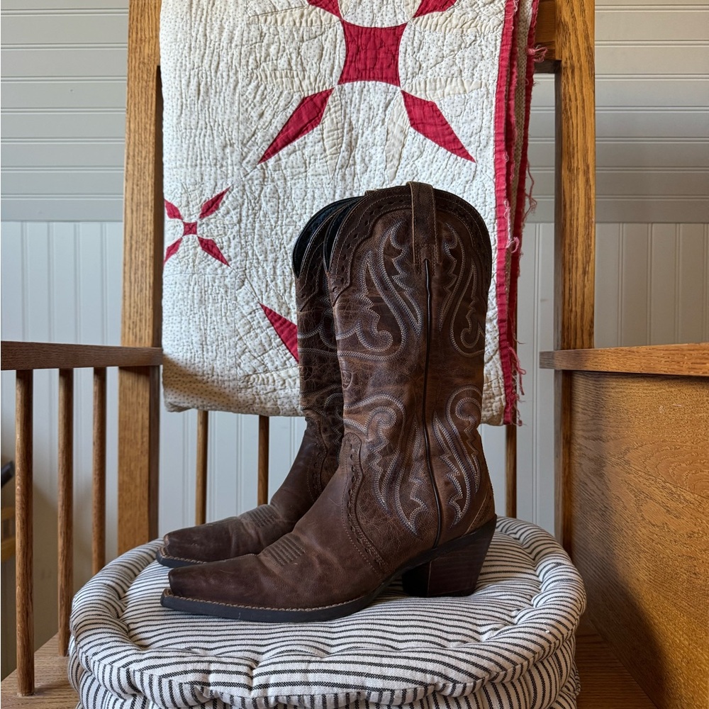 Ariat Blue and Brown Cowboy Boots